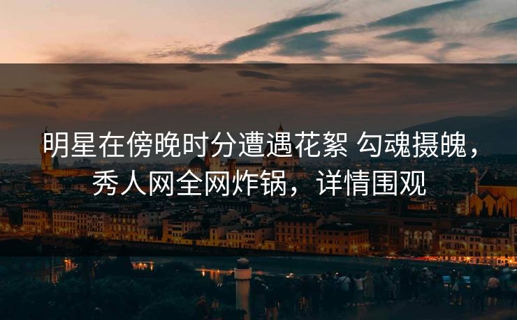 明星在傍晚时分遭遇花絮 勾魂摄魄，秀人网全网炸锅，详情围观